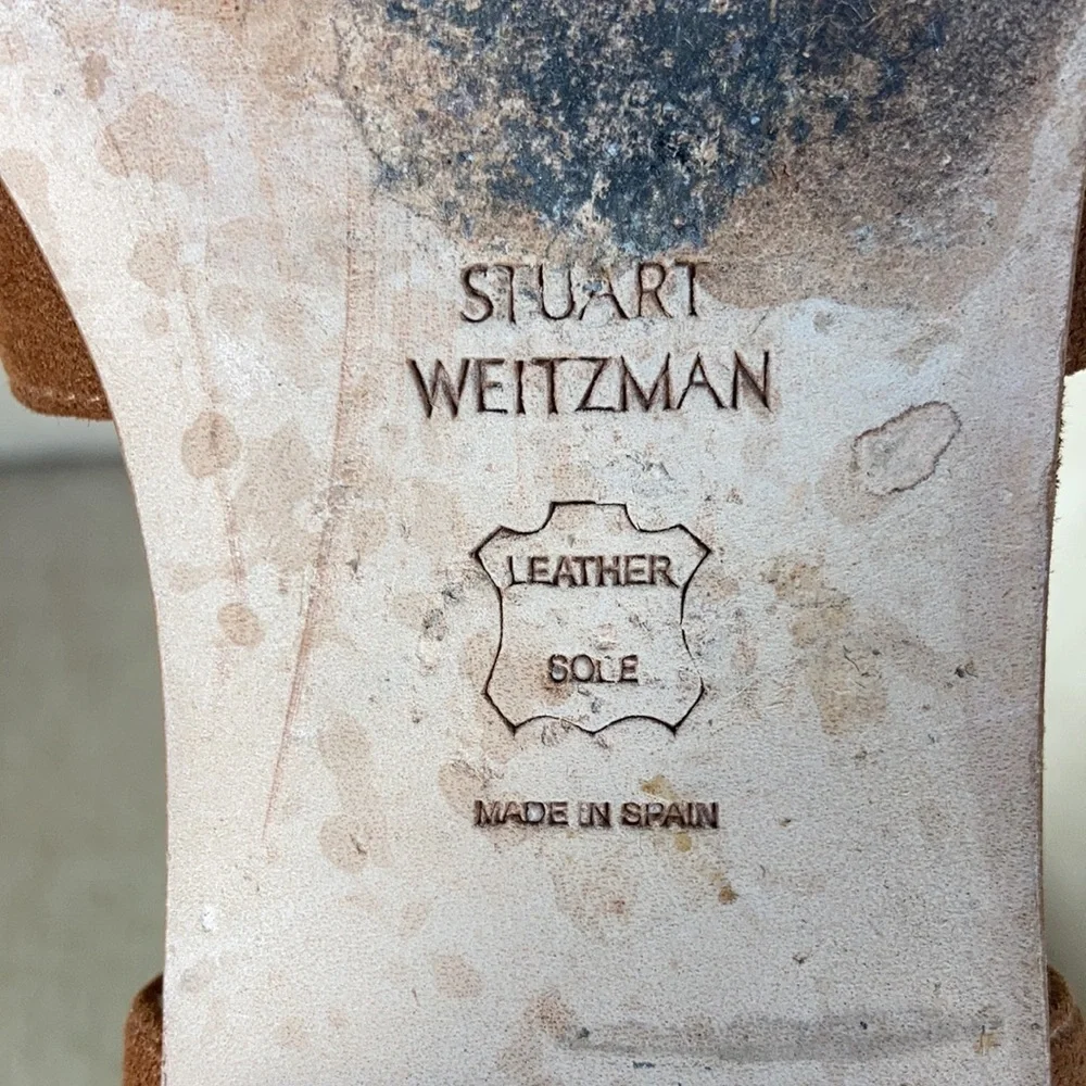 STUART WEITZMAN Roman flat Suede Gladiator Sandal Womens Size EU 35 - Picture 9 of 14